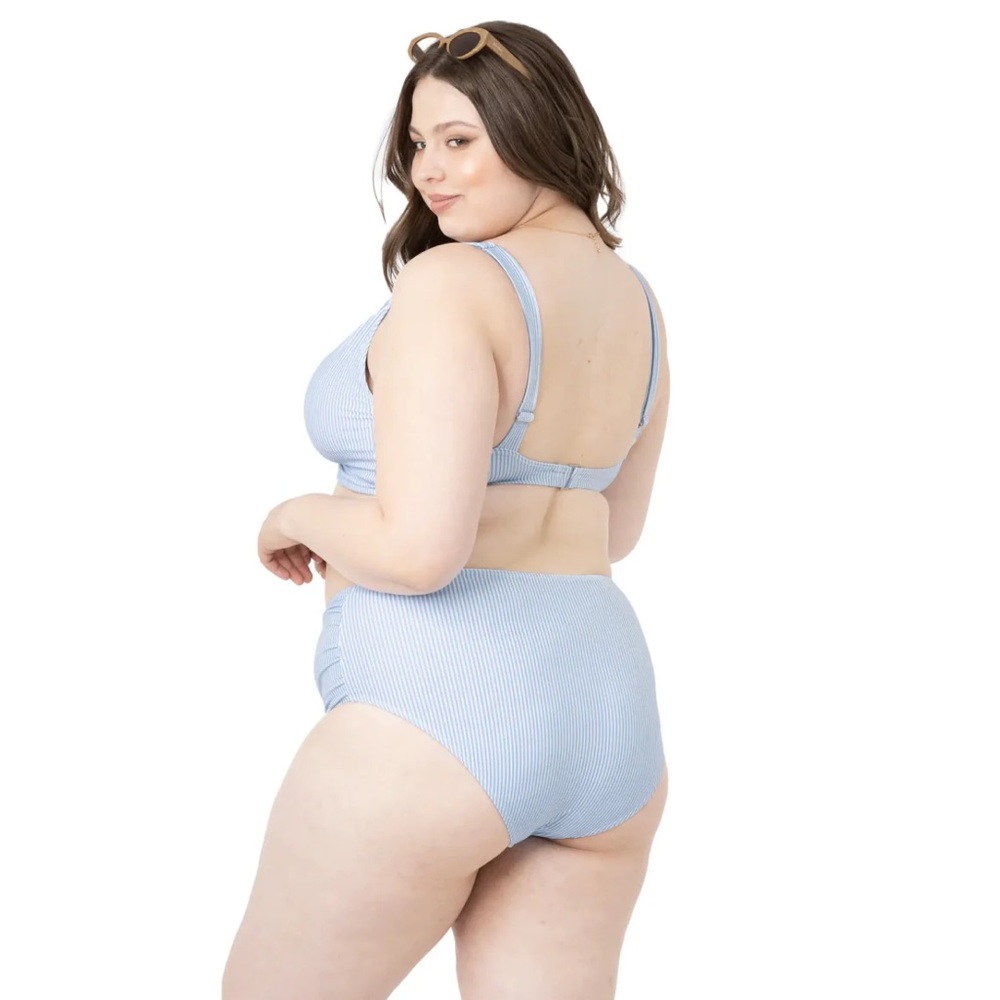 Blue Striped Bikini Bottom
